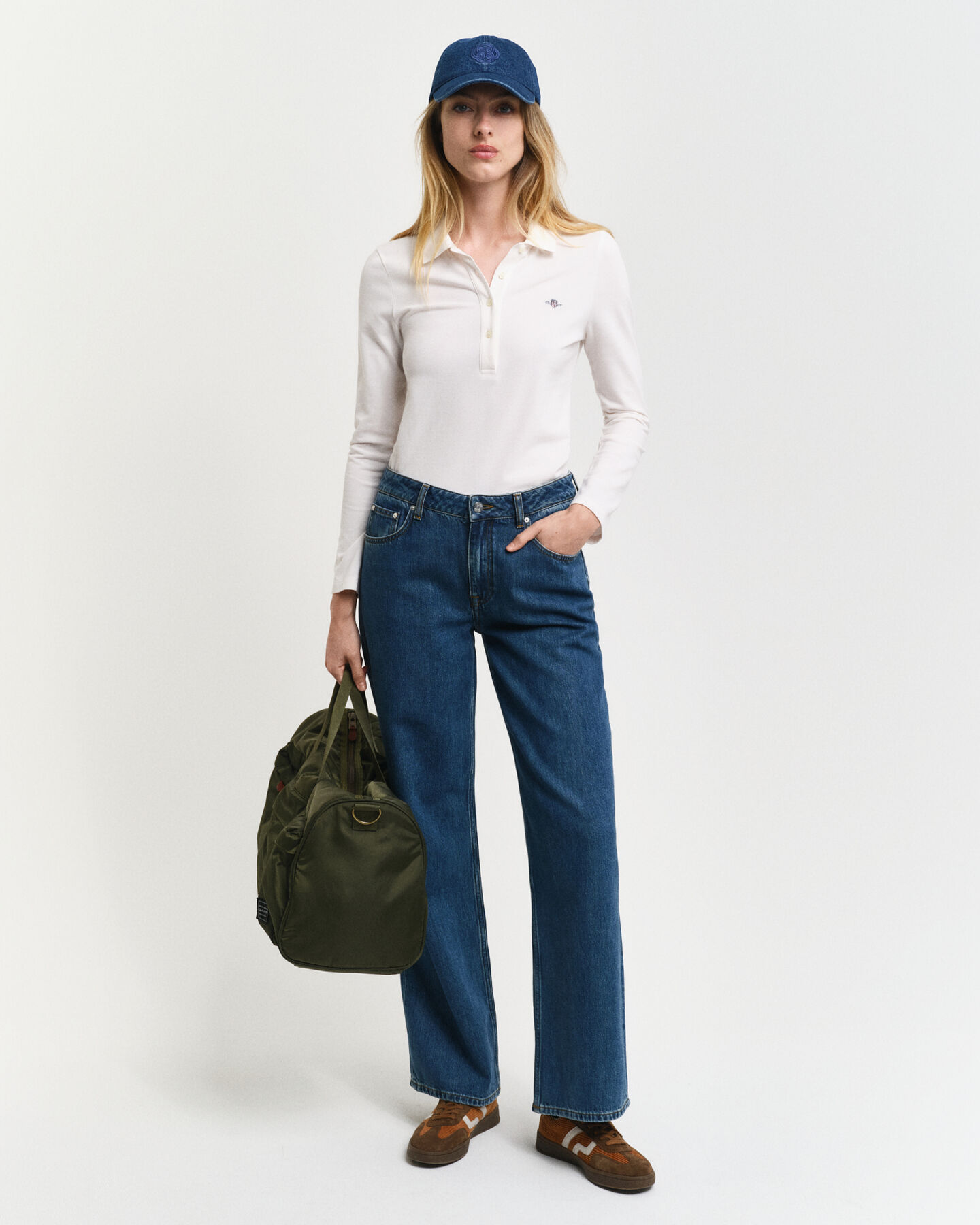 Långärmad pikétröja med sköld