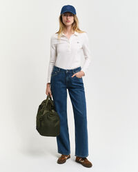 Långärmad pikétröja med sköld