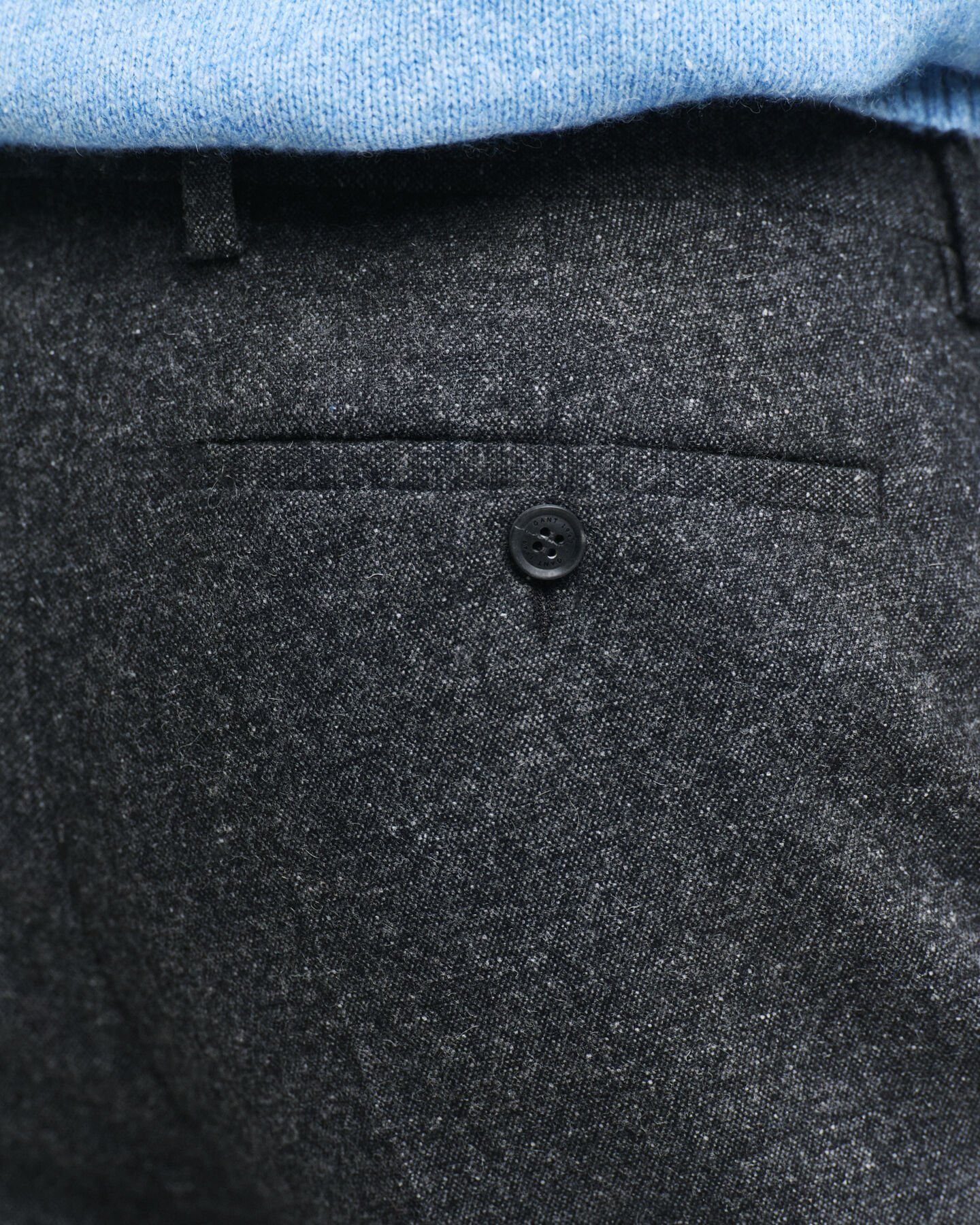 Slim fit kostymbyxor i donegalgarn