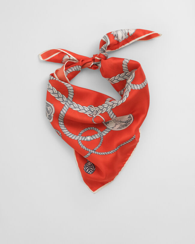 Sidensjal med seglingstryck