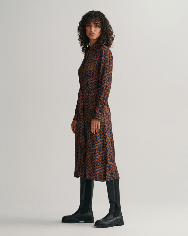 Slim fit Geometric skjortkl&auml;nning