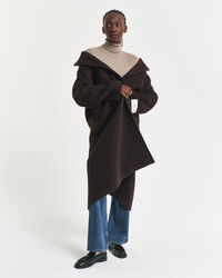 Kabelstickad polotröja i bomullsstretch