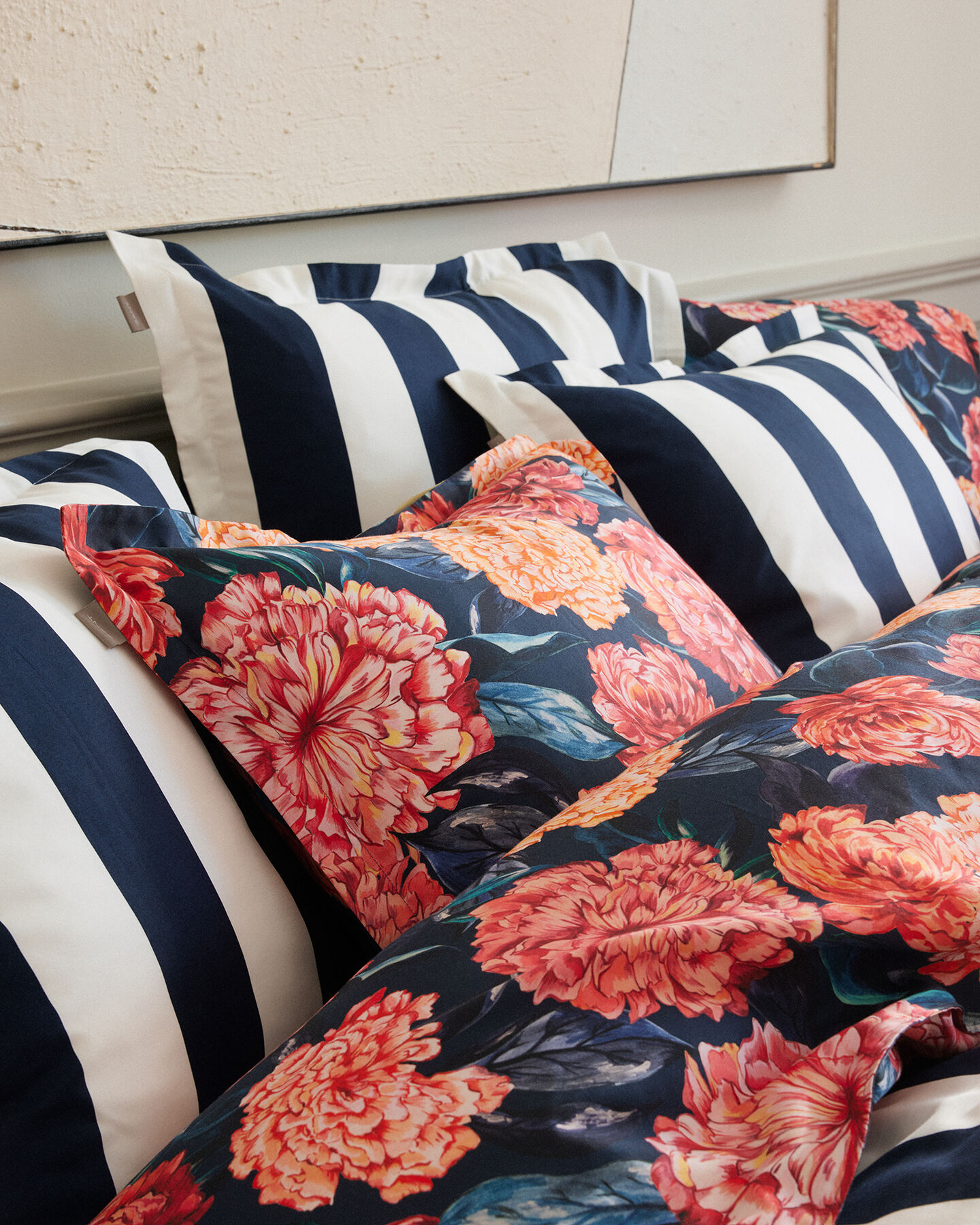 Pionmönstrat påslakan, enkel