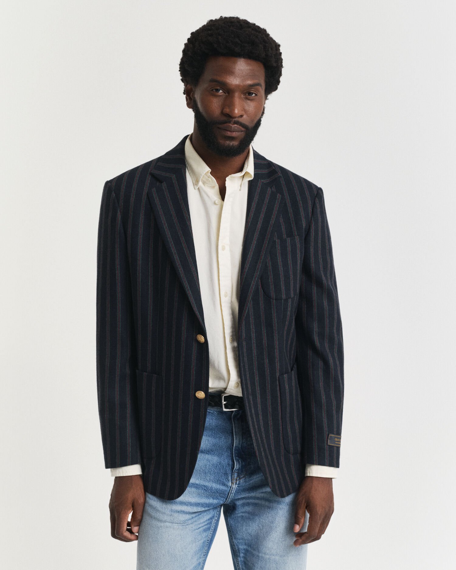 Randig club-blazer i flanell