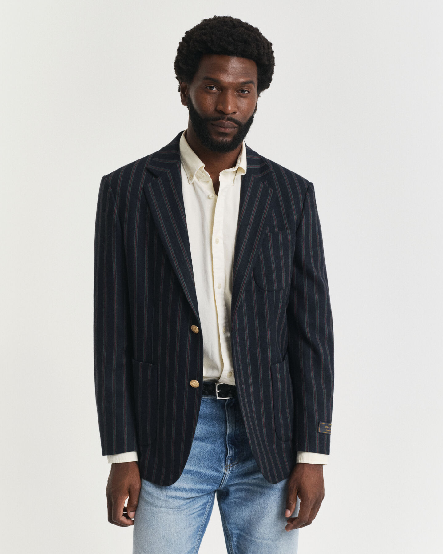 Randig club-blazer i flanell