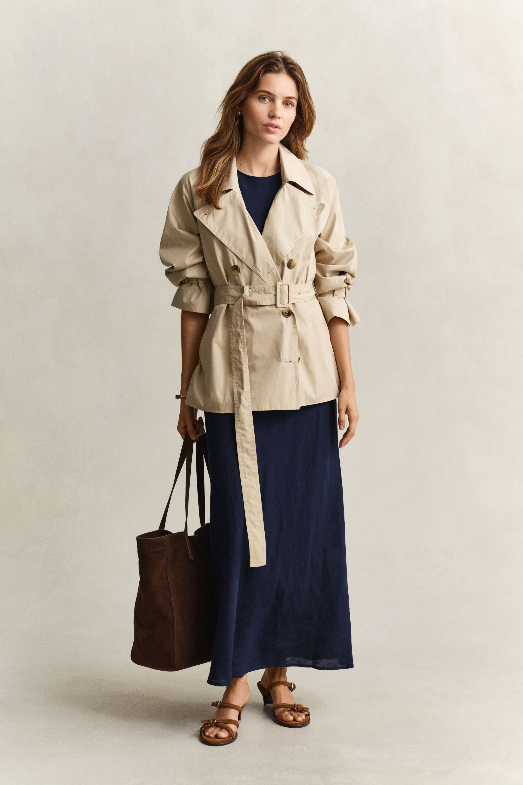 Snedskuren midiklänning i linne