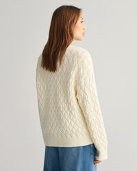 V-ringad bomullstr&ouml;ja med textur