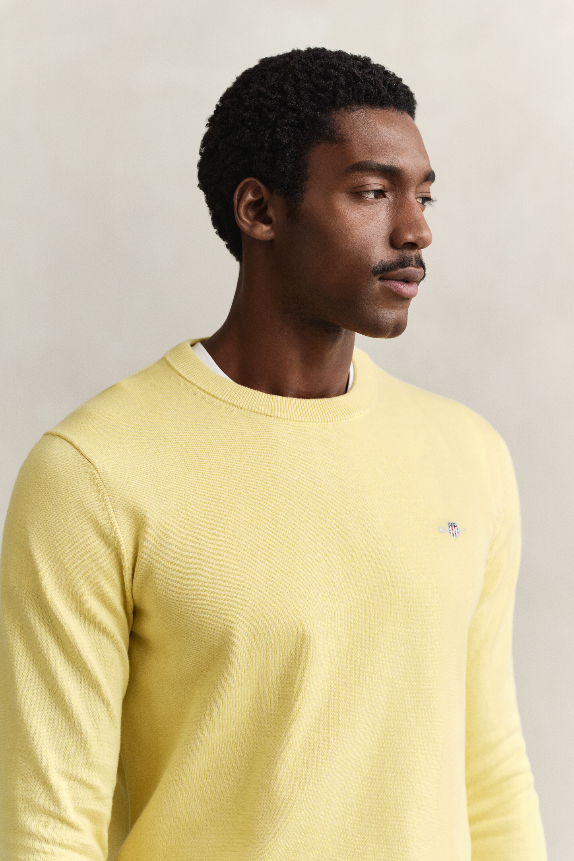 Rundhalsad tröja i bomull