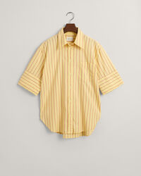 Relaxed fit Luxury kort&auml;rmad randig oxfordskjorta