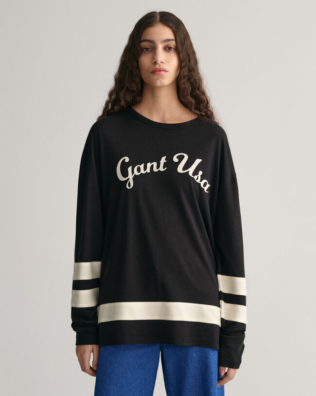 Script Graphic l&aring;ng&auml;rmad T-shirt