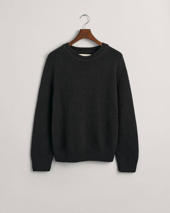 Rundhalsad tr&ouml;ja i boucl&eacute;