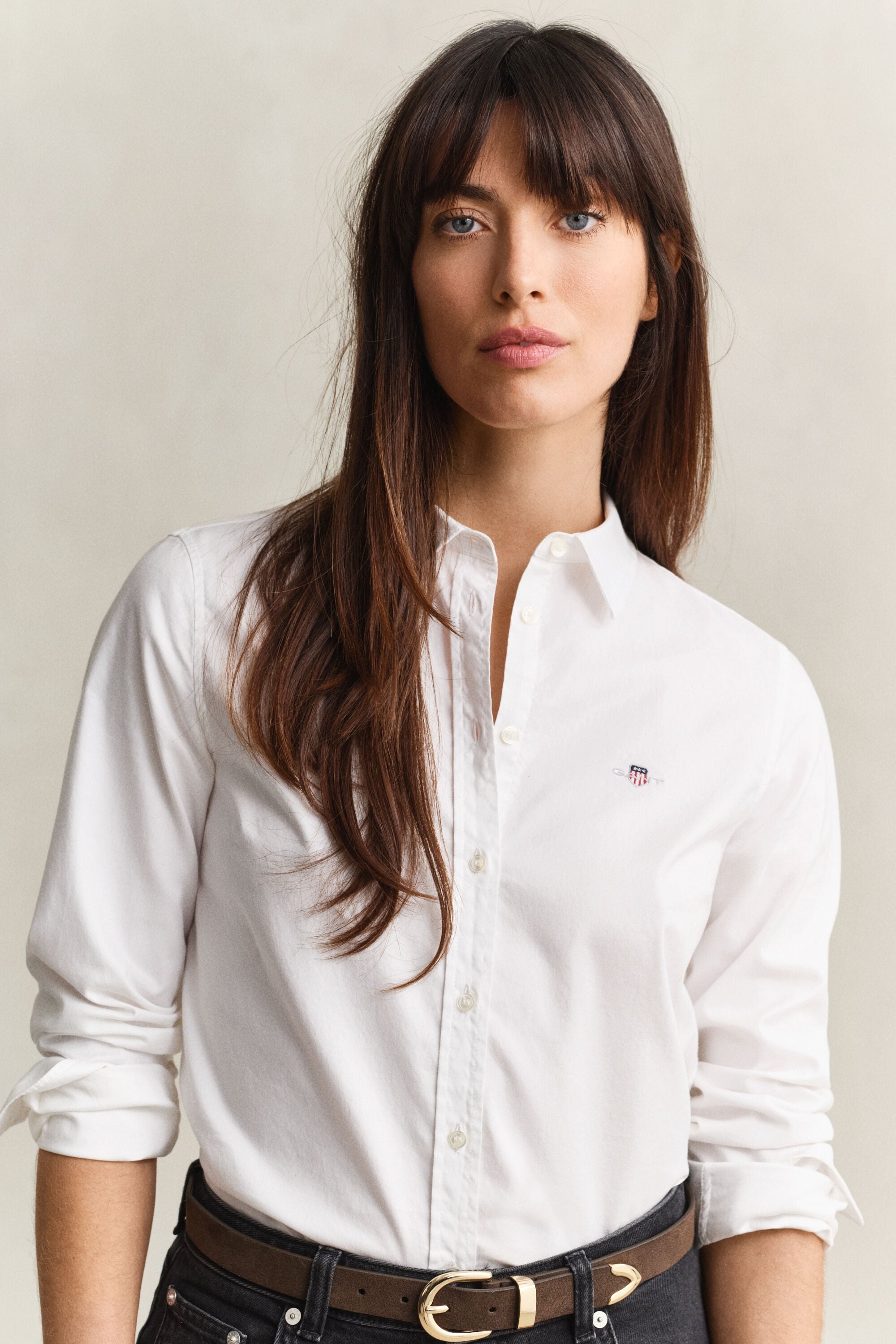 Klassisk slim fit oxfordskjorta med stretch