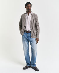 Rundhalsad kofta i ullmouliné