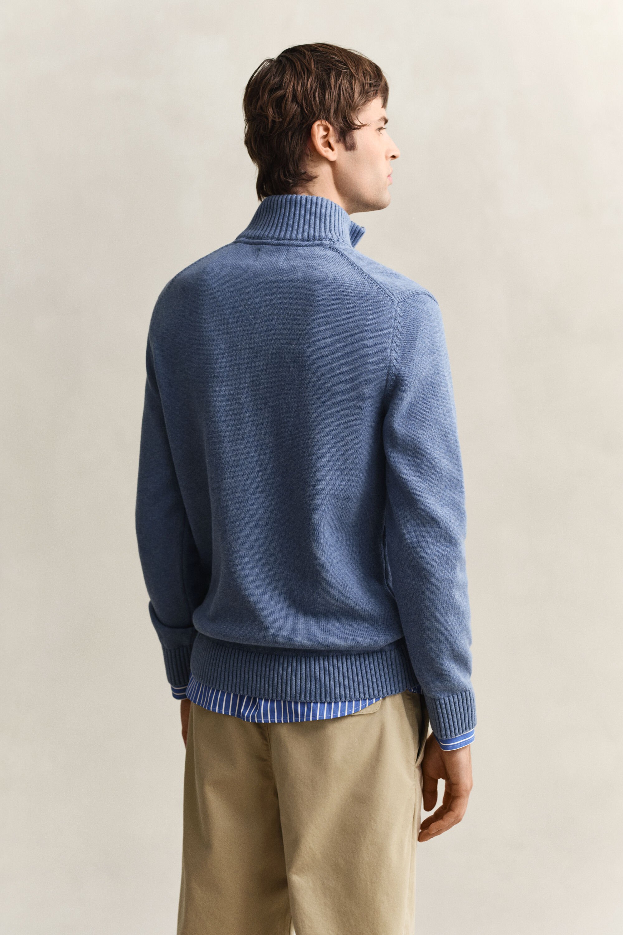 Casual Cotton tröja med dragkedja vid halsöppningen