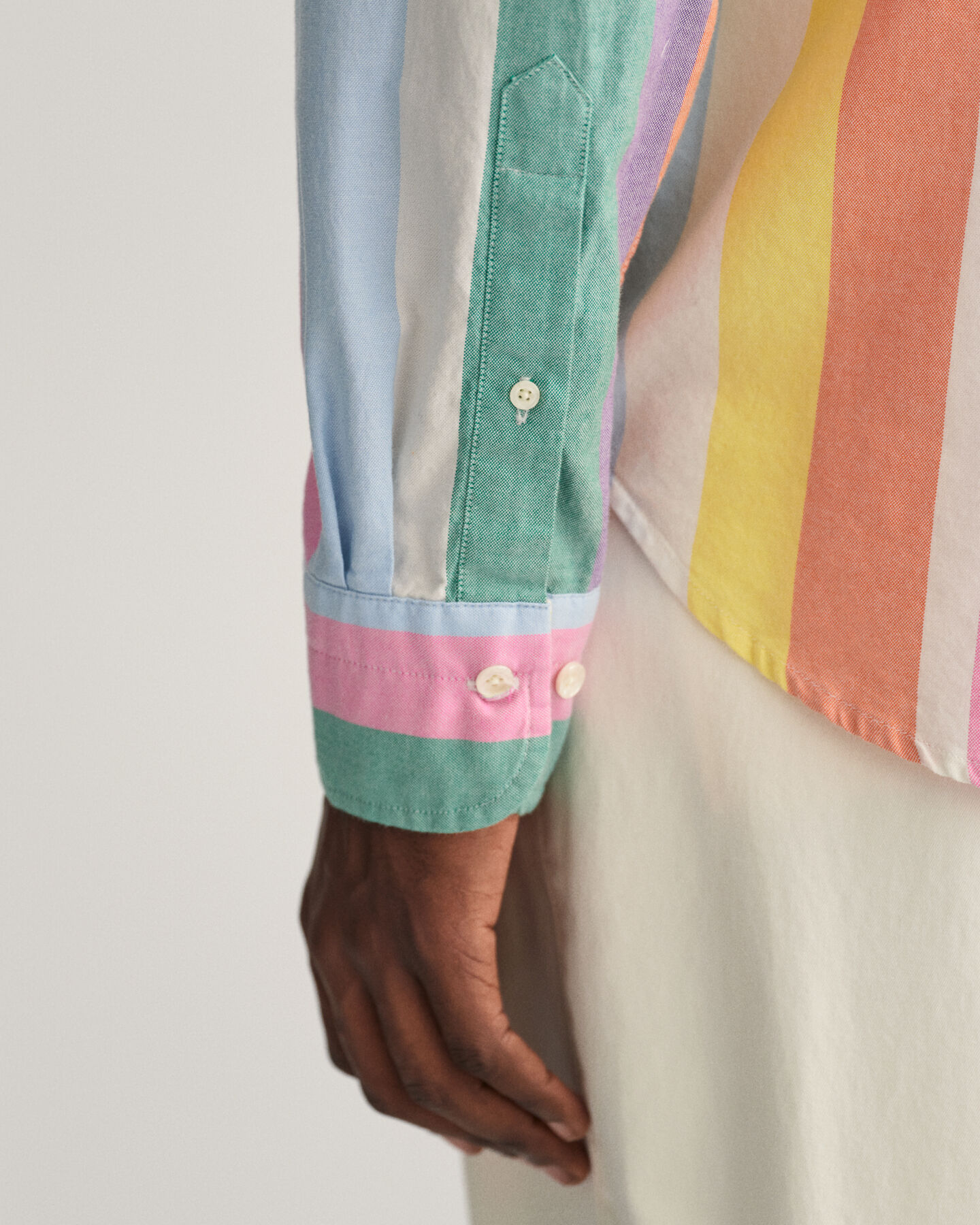 Regular fit randig oxfordskjorta