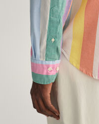 Regular fit randig oxfordskjorta