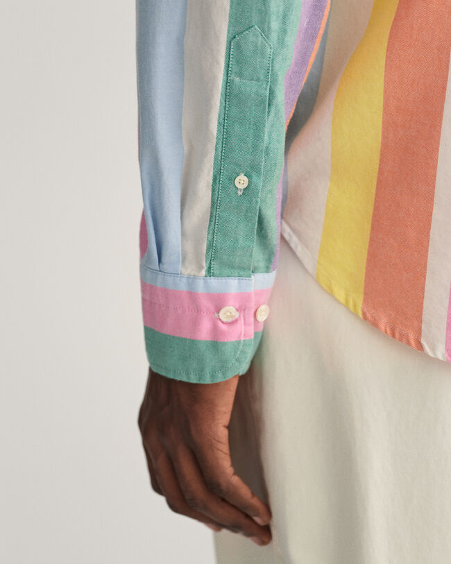 Regular fit randig oxfordskjorta