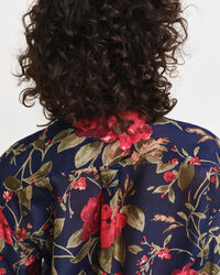 Relaxed fit rosenm&ouml;nstrad skjorta i bomull och silke