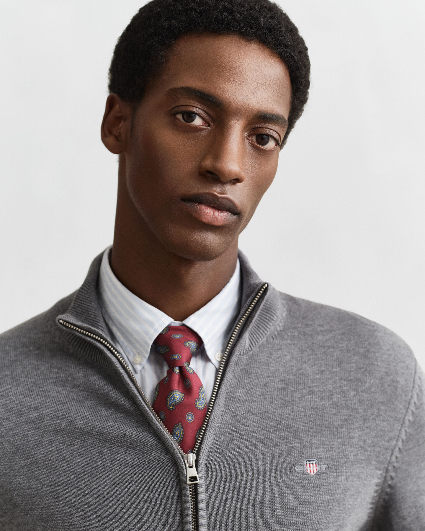 Casual Cotton kofta med dragkedja