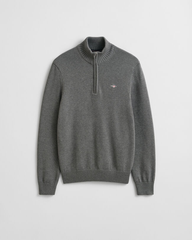 Casual Cotton tröja med dragkedja vid halsöppningen