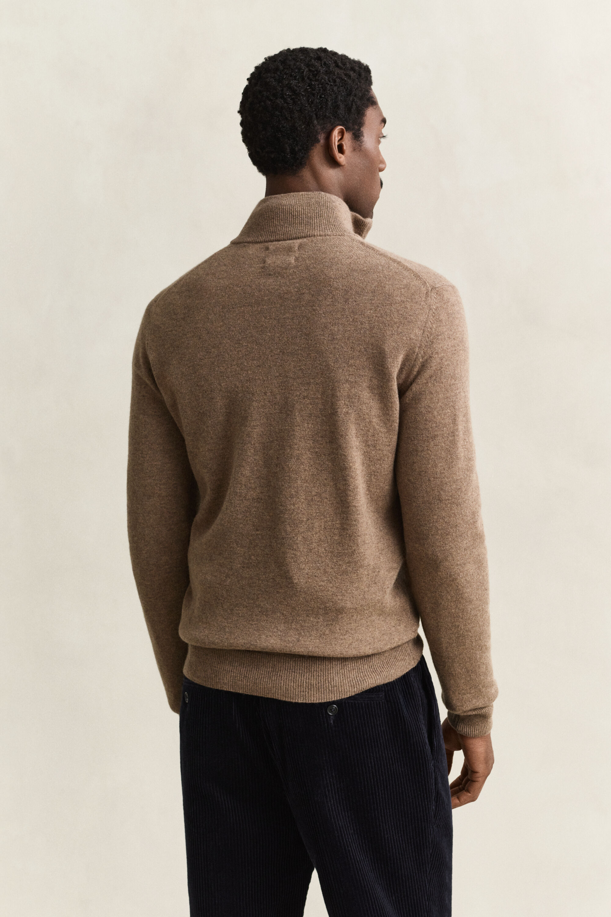 Tröja i lammull med half-zip