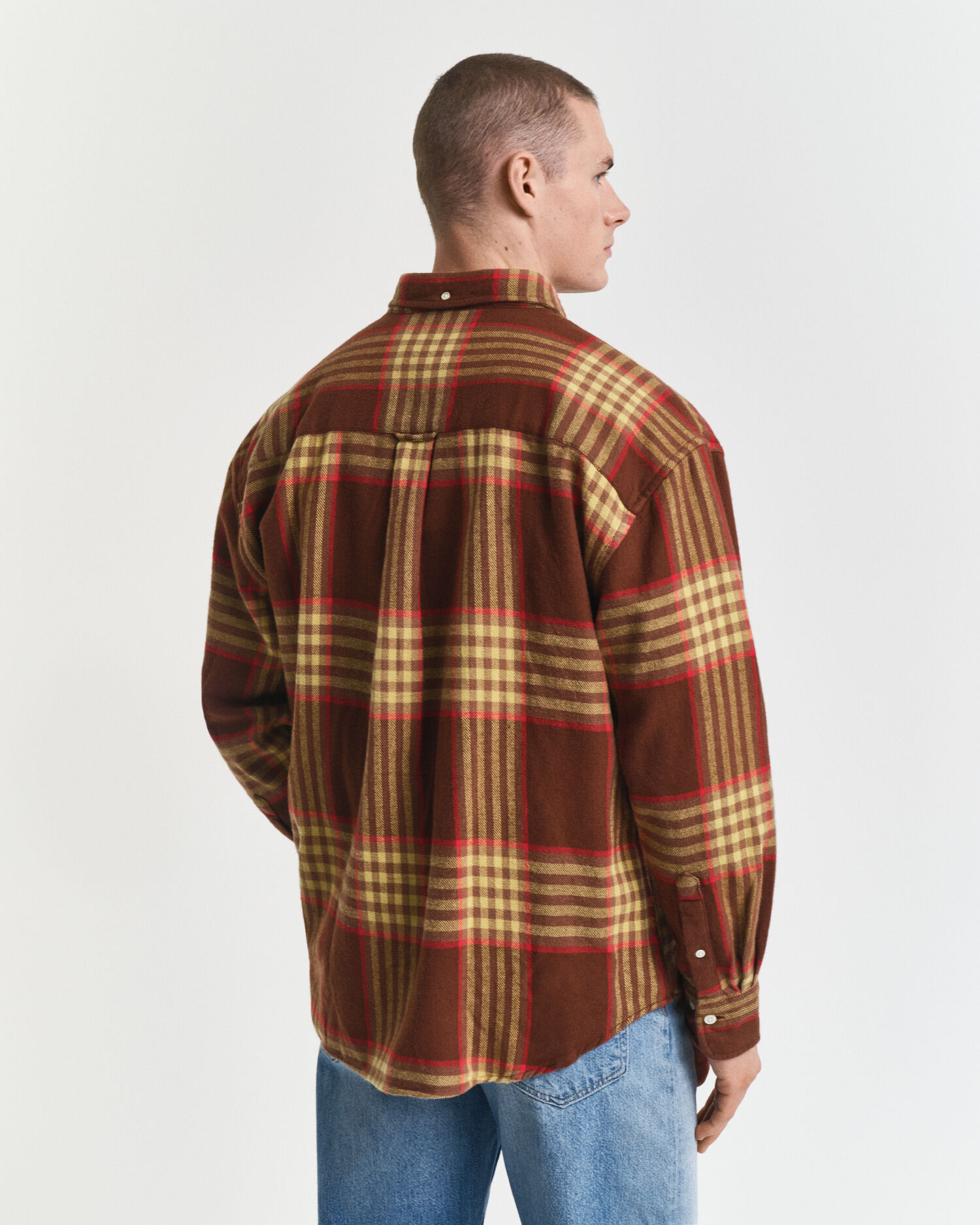 Oversized twillskjorta i flanell