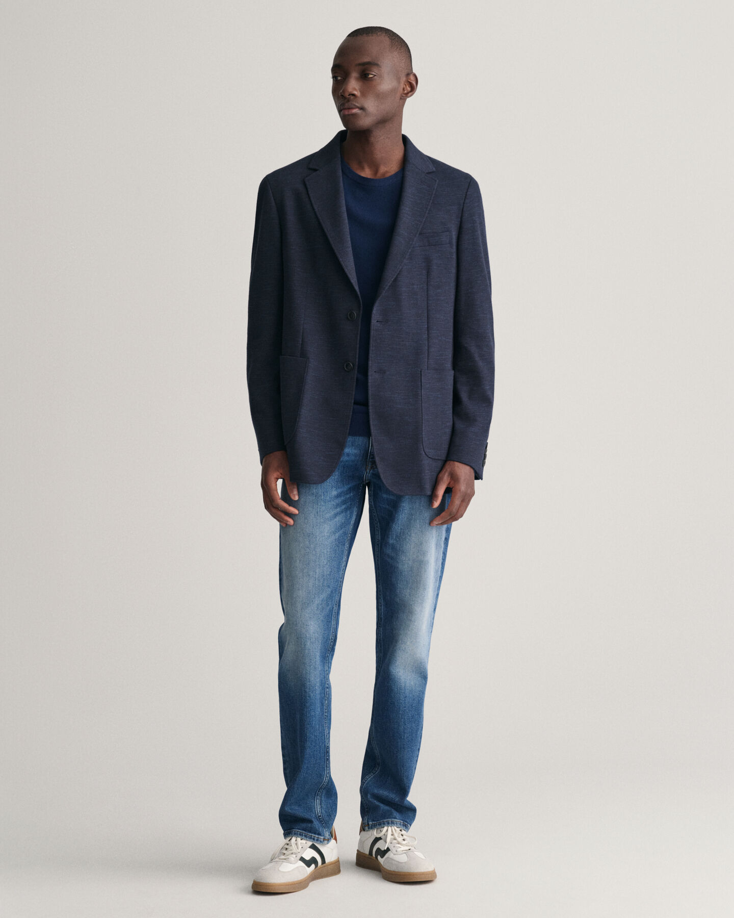 Blazer i bomull och linne