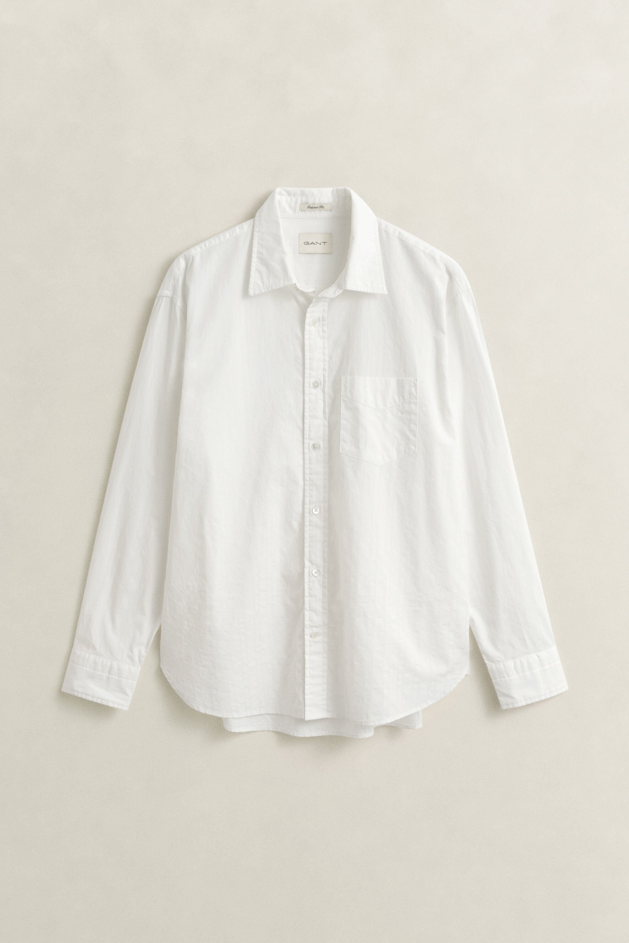 Relaxed fit dobbyvävd randig skjorta