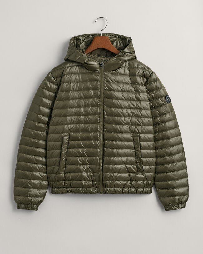 Teens tunn vadderad dunjacka med glans