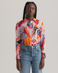 Regular fit paisleyskjorta i bomullssiden