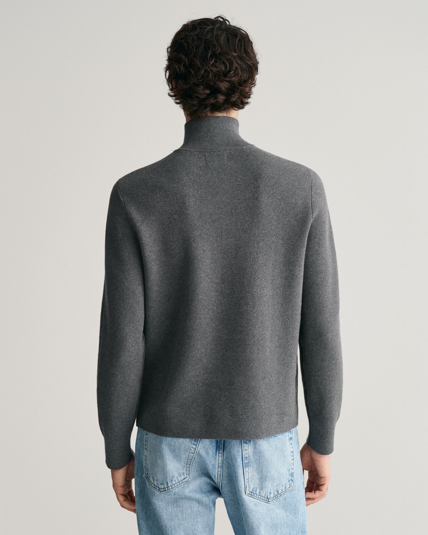 Milanostickad bomullstr&ouml;ja med halv dragkedja