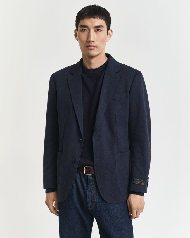 Slim fit tvåfärgad kavaj i jerseypiké