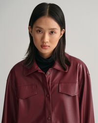 Skjortjacka i fuskskinn