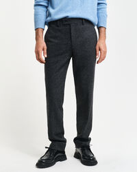 Slim fit kostymbyxor i donegalgarn