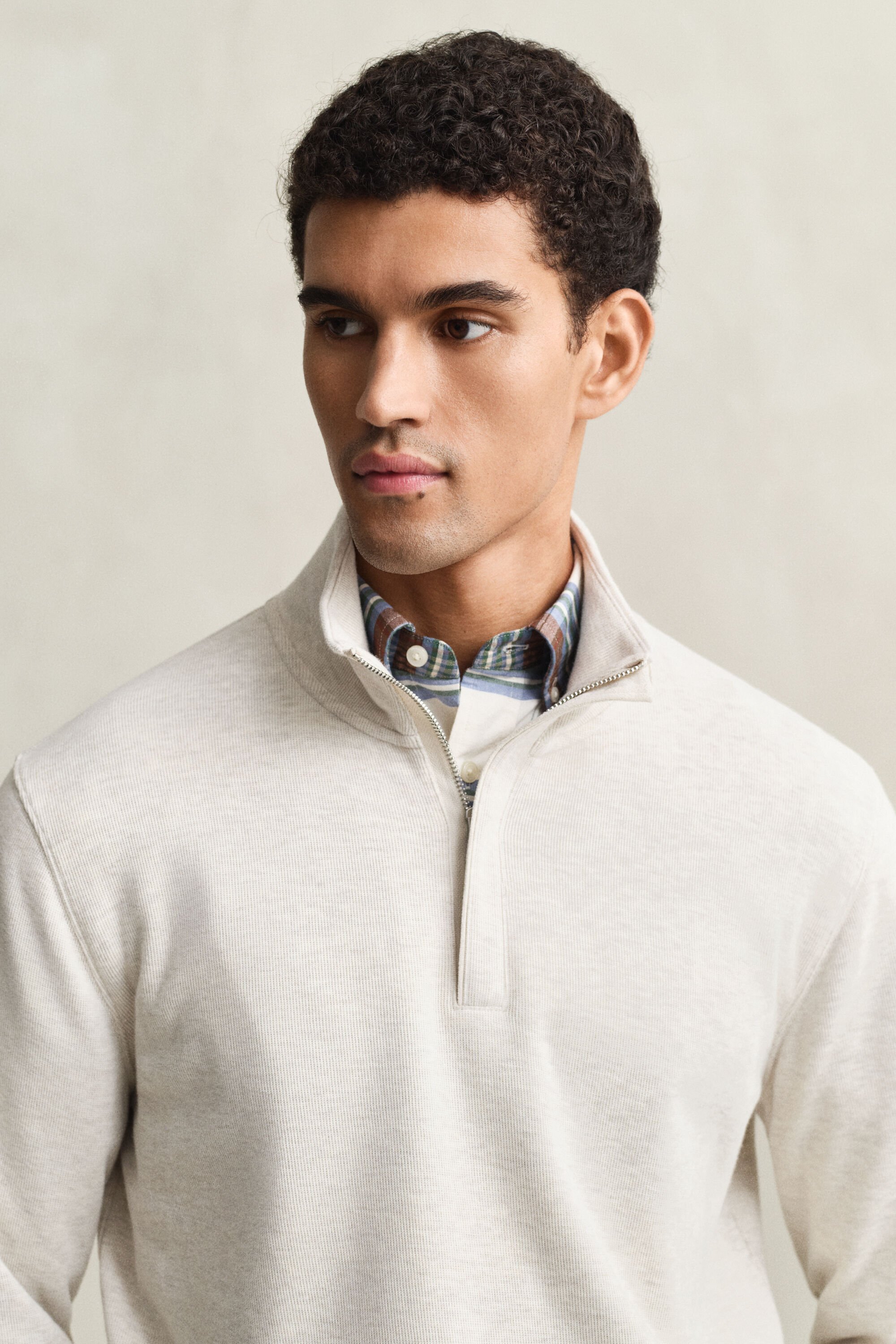 Sacker Rib sweatshirt med half-zip
