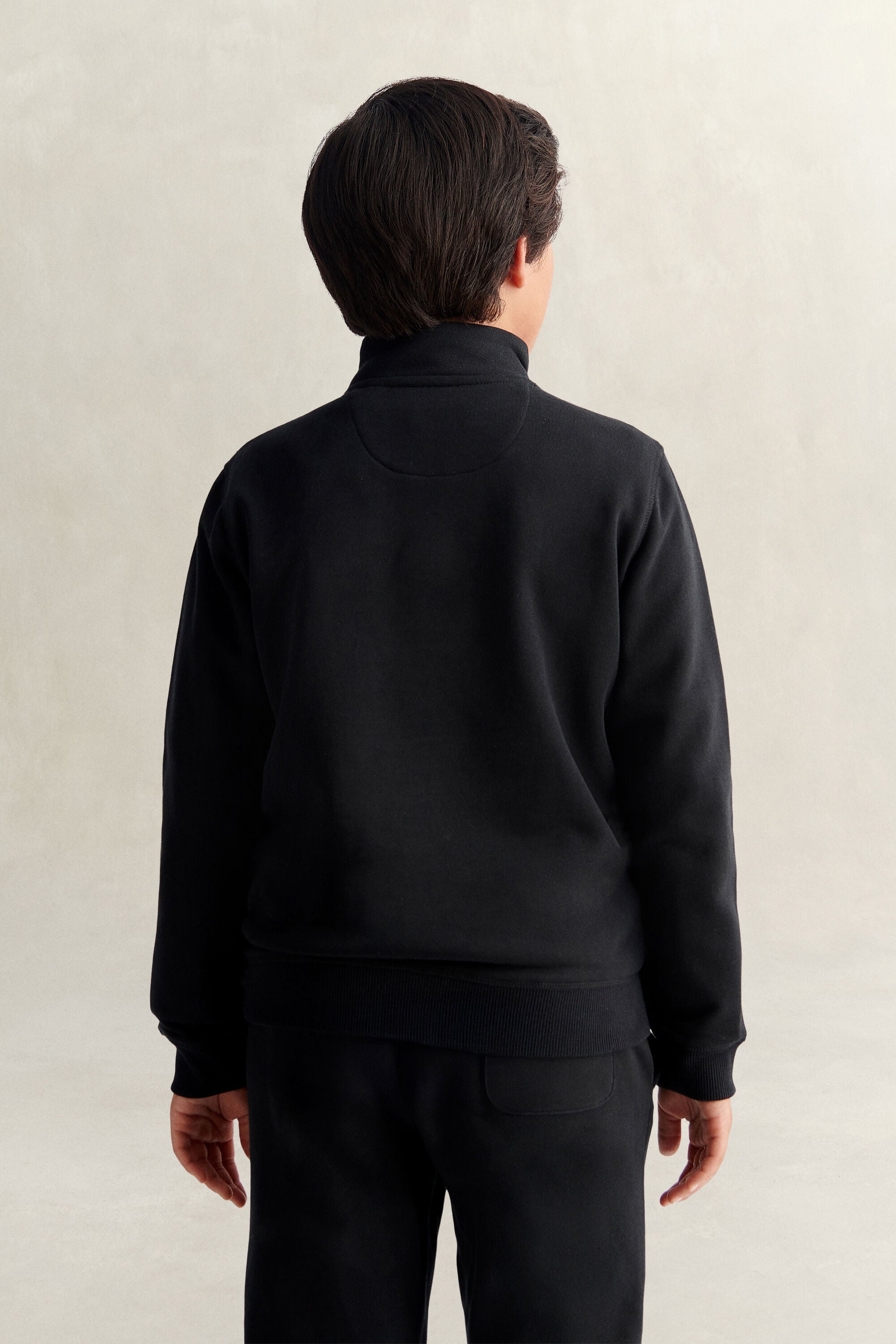 Teen Boys sweatshirt med half-zip och sköldemblem