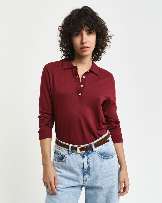 Sömlös långärmad pikétröja