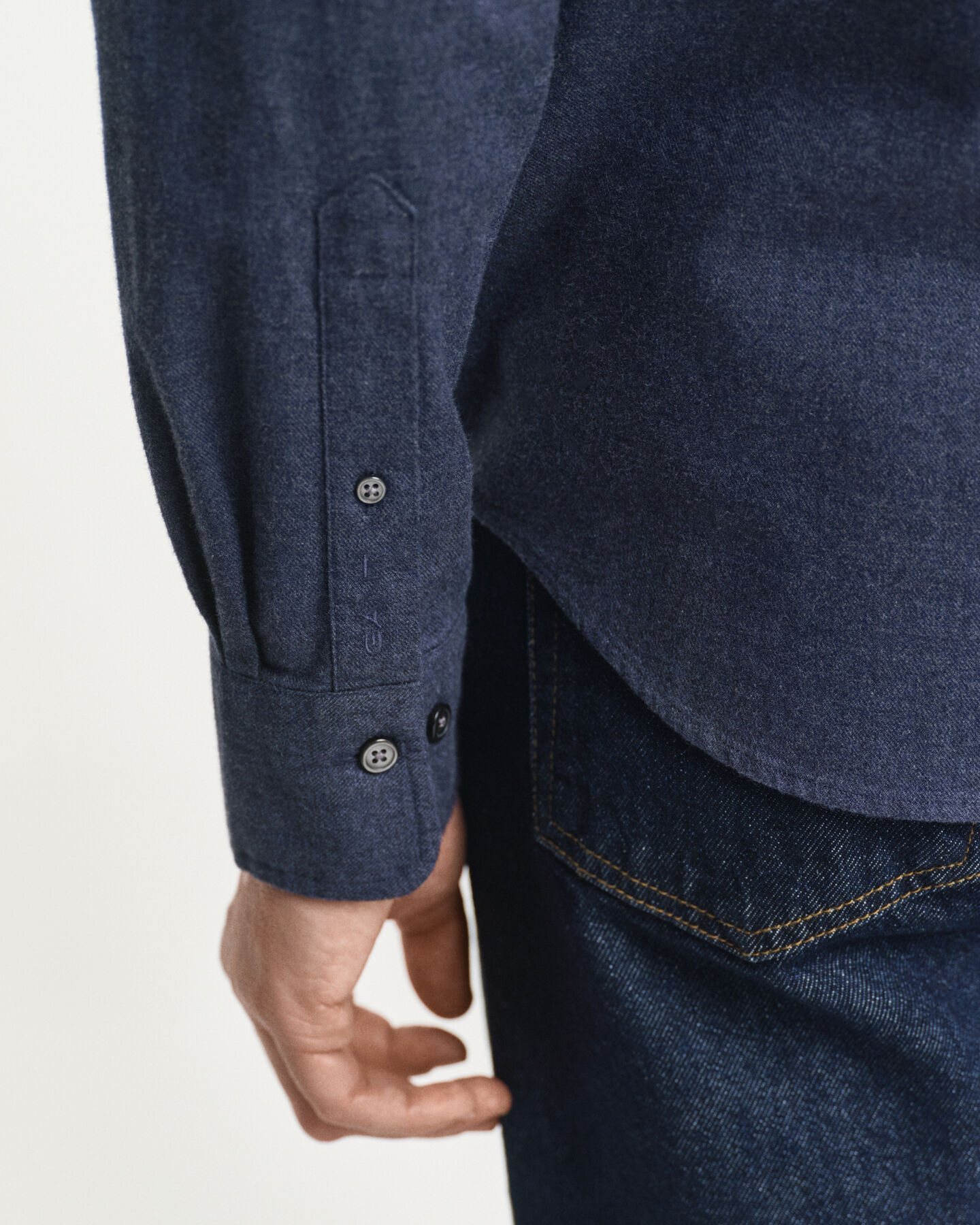 Regular fit melerad flanellskjorta