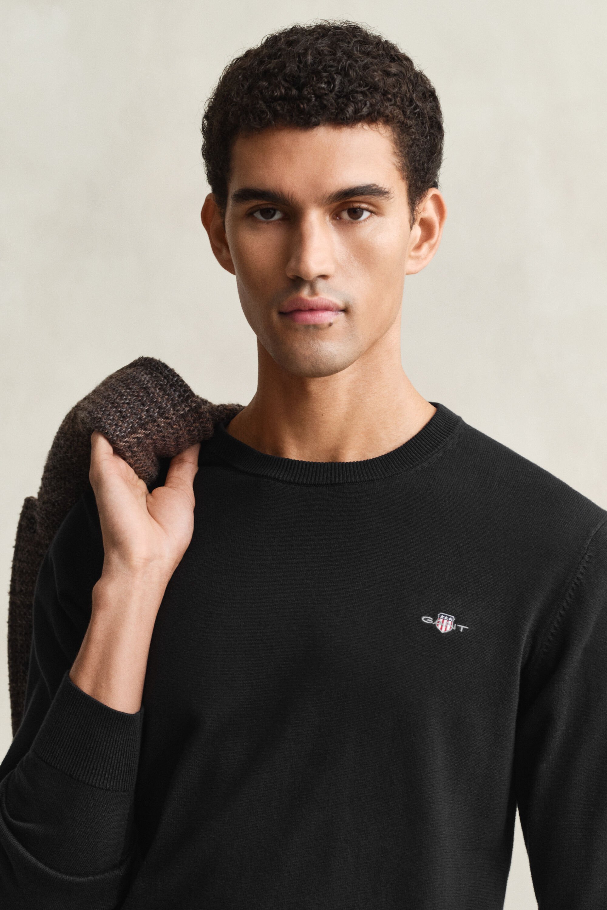 Rundhalsad tröja i bomull