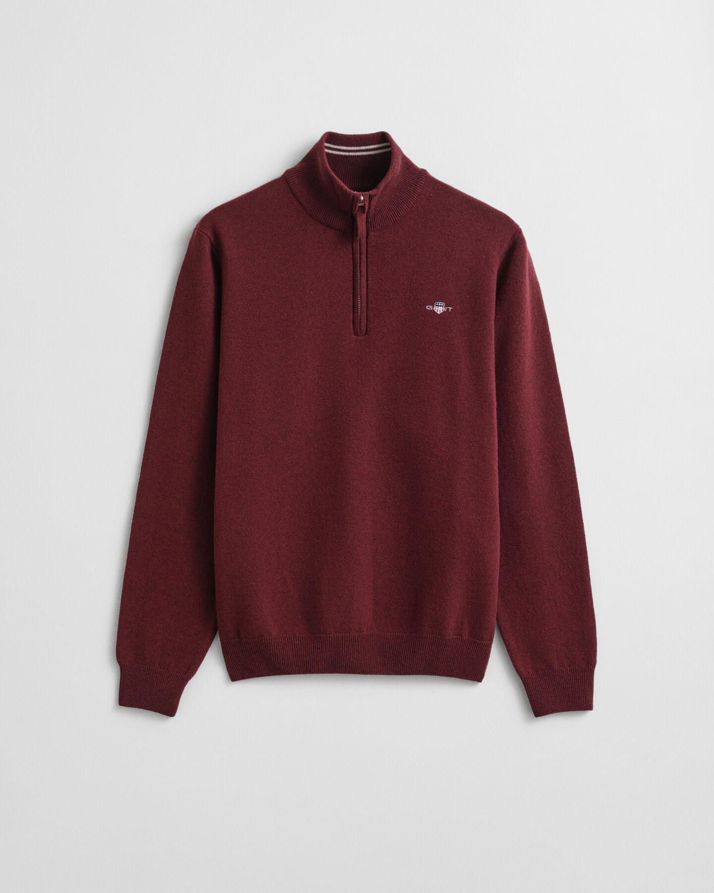 Tröja i superfin lammull med half-zip
