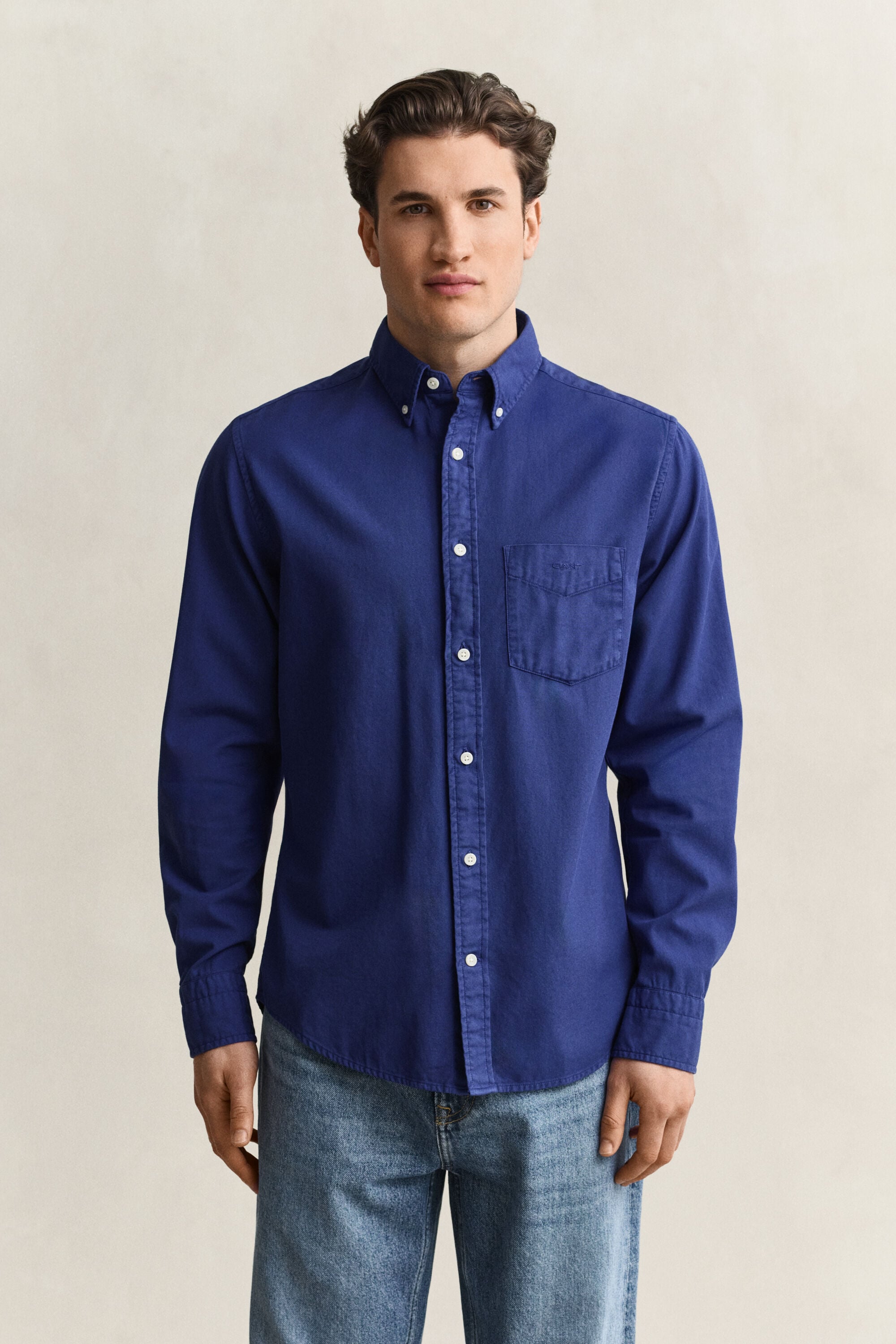 Regular fit twillskjorta