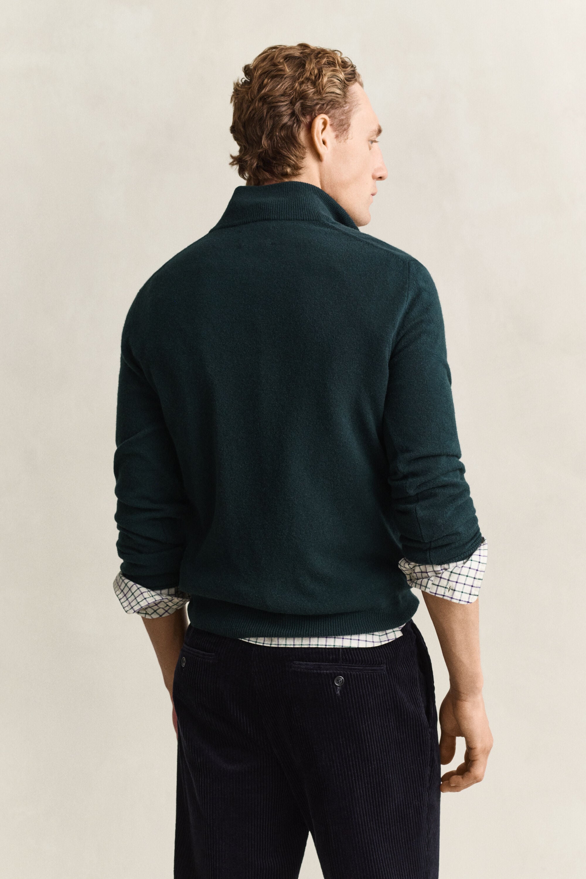 Tröja i lammull med half-zip