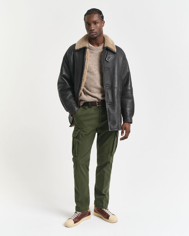 Regular fit cargobyxor i twill