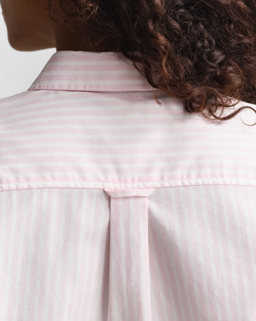 Regular fit klassisk randig poplinskjorta