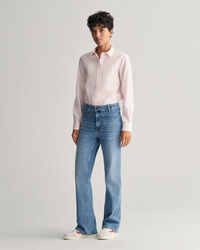 Regular fit ginghamvävd poplinskjorta