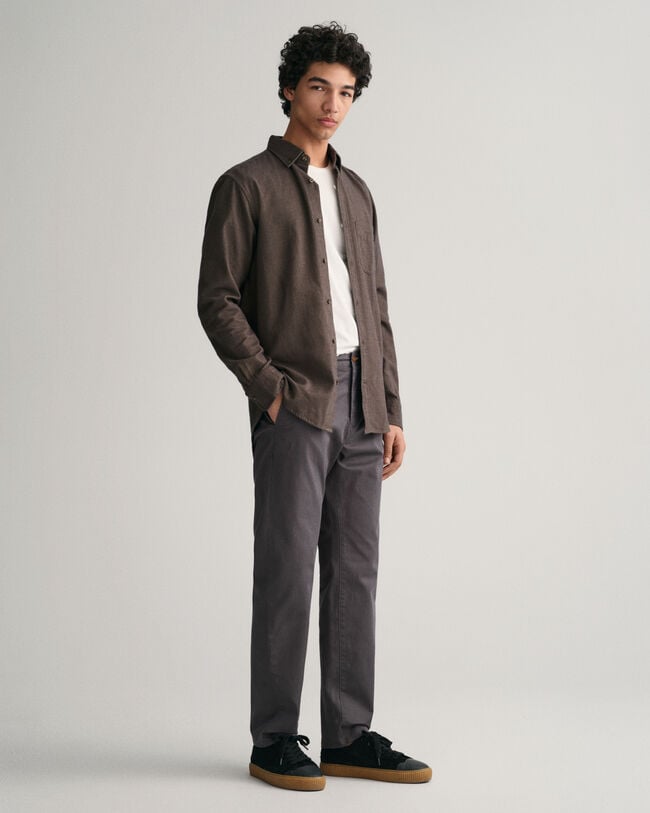 Regular fit fiskbensmönstrad flanellskjorta