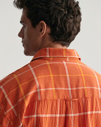 Oversized rutig skjorta med struktur