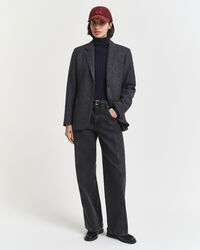 Kabelstickad polotröja i bomullsstretch