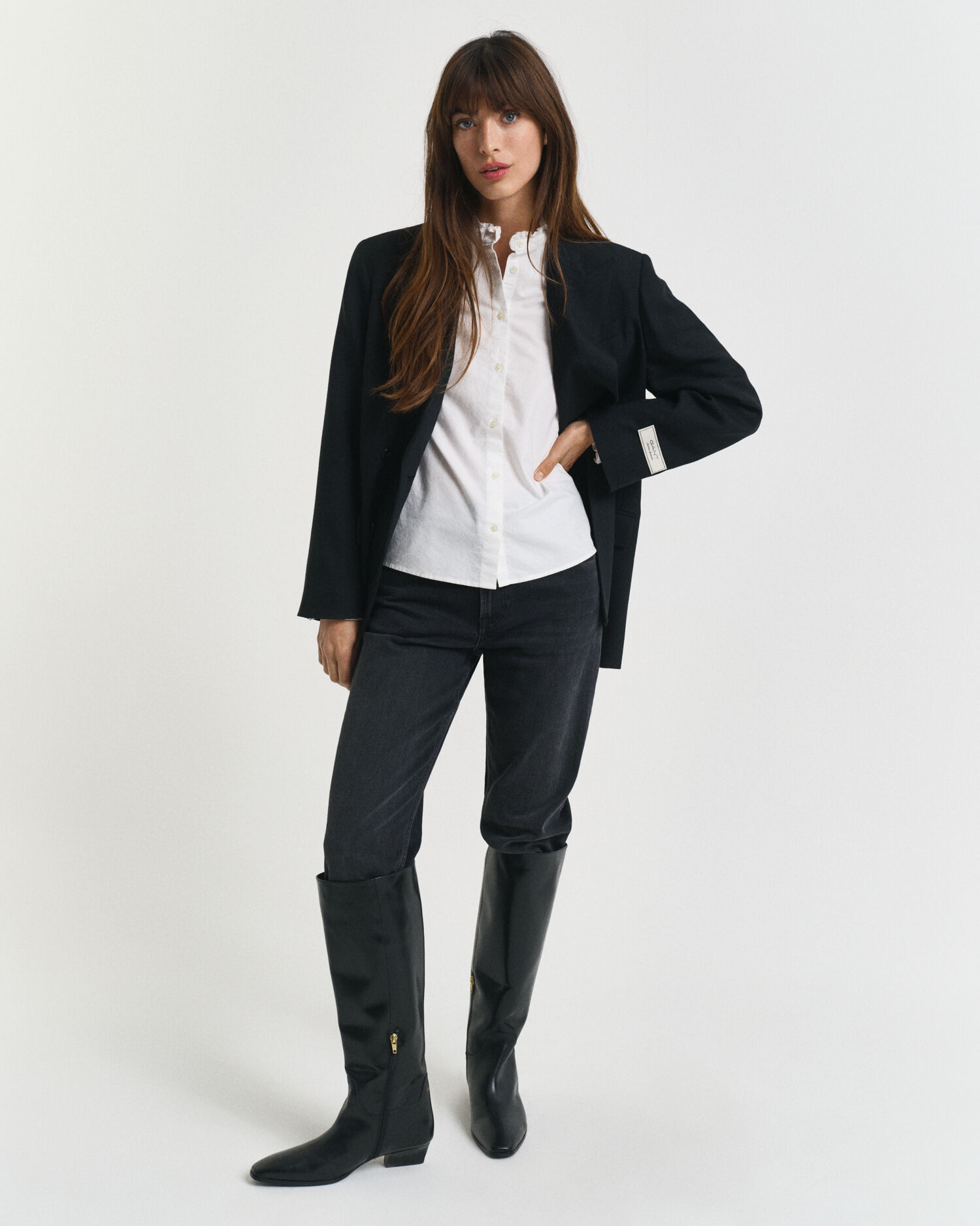 Klassisk oxfordblus med volang