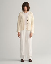 Fiskbensm&ouml;nstrad V-ringad kofta